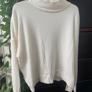 LOFT Cream Mock Neck Sweater